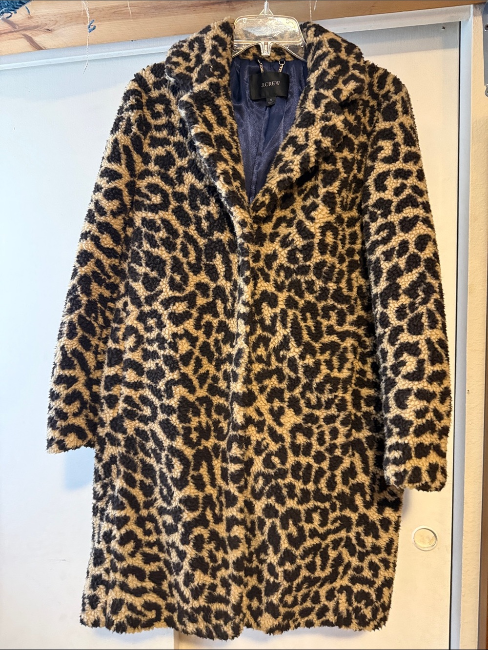 J. Crew Leopard Print Teddy Coat S